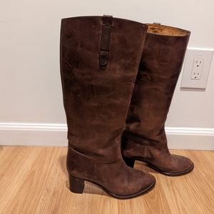 J Crew Genuine Leather Boots Brown Size 7.5M